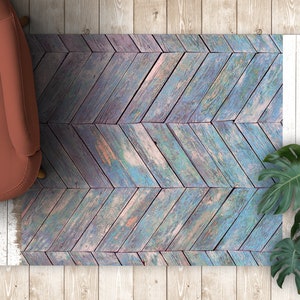Mixed Pattern Vinyl plank flooring , Purple Vinyl Floor Mat, Beige Vinyl Rug, Plank PVC Mat, Linoleum Rug, Vinyl Flooring, Stone Carpet
