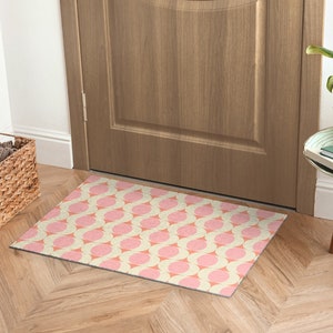 Eyes Abstraction Front Door Mat, Personalized Doormat, Entrance Mat Pink, Cute Doormat, Abstraction Pattern