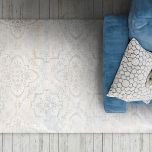 Marmor Ecru Geometrische Mosaik Vinyl Matte, Beige Vinyl Teppich, Lila PVC Matte, Stein Vinyl Bodenmatte, Linoleum Teppich