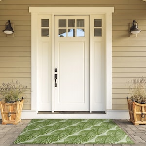 Leaf Outdoor Rug, Green Welcome Doormat, Floral Front Door Mat, Patterned Doormat , Custom Doormat, Funny Doormat