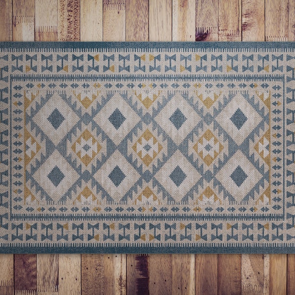 Yellow and Blue Kitchen Mats Etsy
