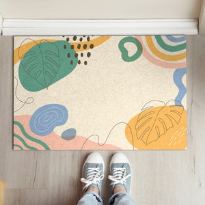 Crazy Pattern Front Door Mat, Personalized Doormat, Abstraction Pattern, Fall Doormat, Entrance Mat Beige