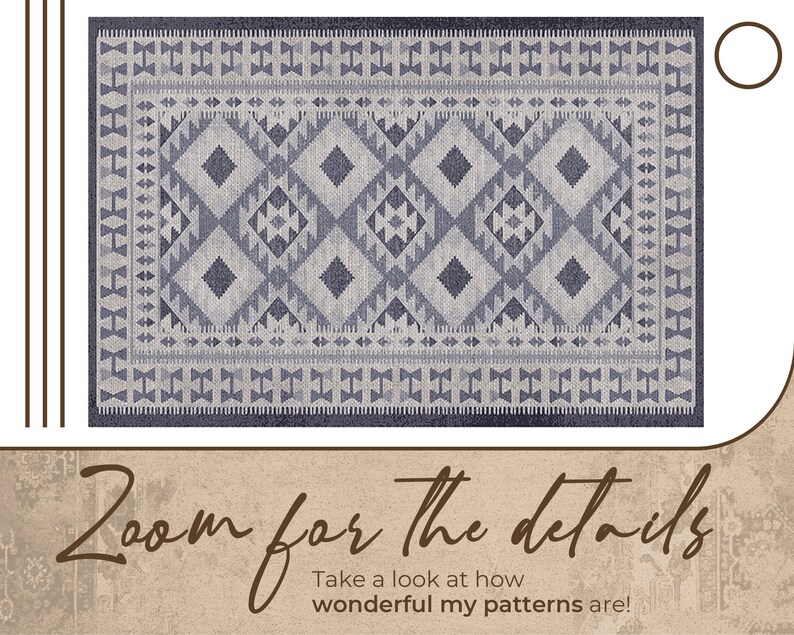Turkish Rug Decorative Print Vinyl Mat, Purple Vinyl Floor Mat, Beige Vinyl Rug, Oriental PVC Mat, Linoleum Rug, Area Rug, Boho Chic Rug image 3