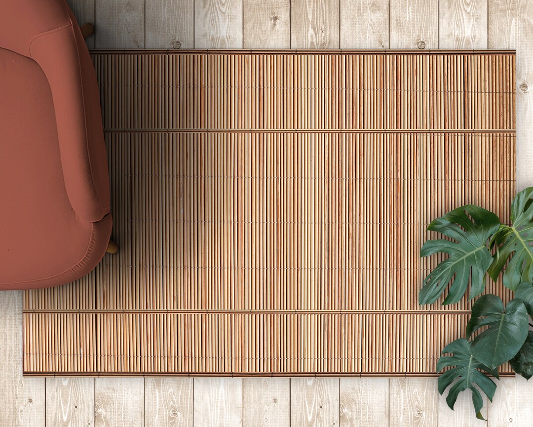Woody Blinds Pattern Vinyl Mat, Beige PVC Flooring, Brown Vinyl Floor ...