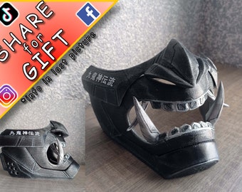 Samurai Oni Mempo Cyberpunk 3D Mask