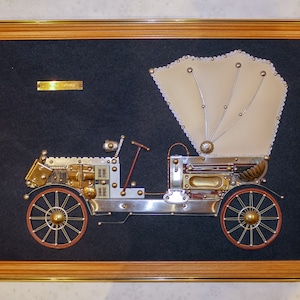Vintage picture frame - Car made from parts - Mercedes 1903