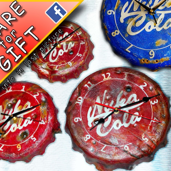 Nuka Cola bottle cap Clock, Fallout - 3D Printed