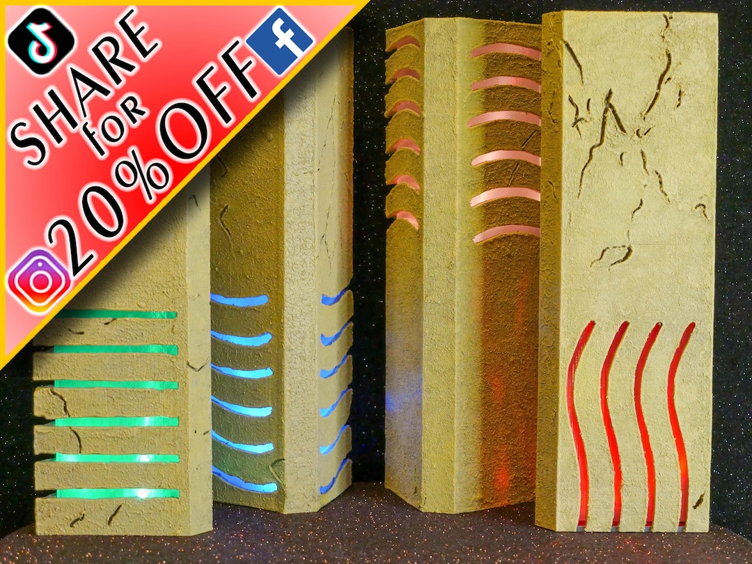 Fifth Element Stones, LED Light, 3D Printed Etsy