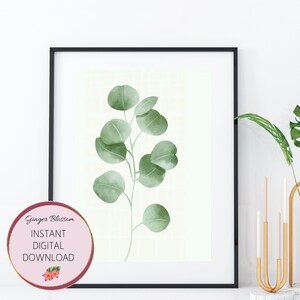 Botanischer Digitaler Download, Pflanzen WandKunst Dekor, Grün, Pflanzendruck, druckbare Wanddekoration