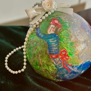 Large Holiday Christmas vintage ornament