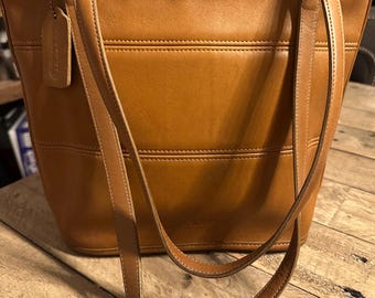 Vintage COACH Tribeca camel leather tote shoulder bag purse 9098 USA