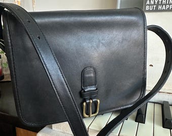 Vintage Coach Wooster Bag 4142 Black Leather Shoulder Hobo Made in