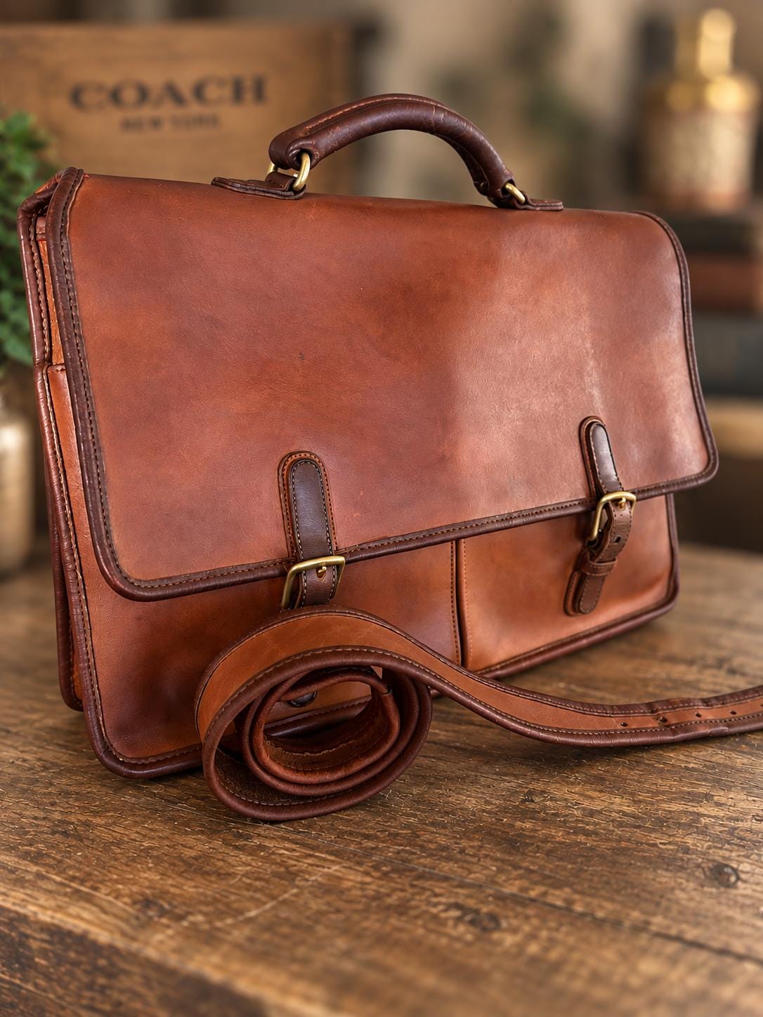 Vintage Coach Leather Briefcase - Etsy