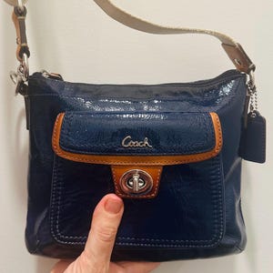 Vintage Coach Patent Leather Turnlock Pocket Crossbody, Swingpack