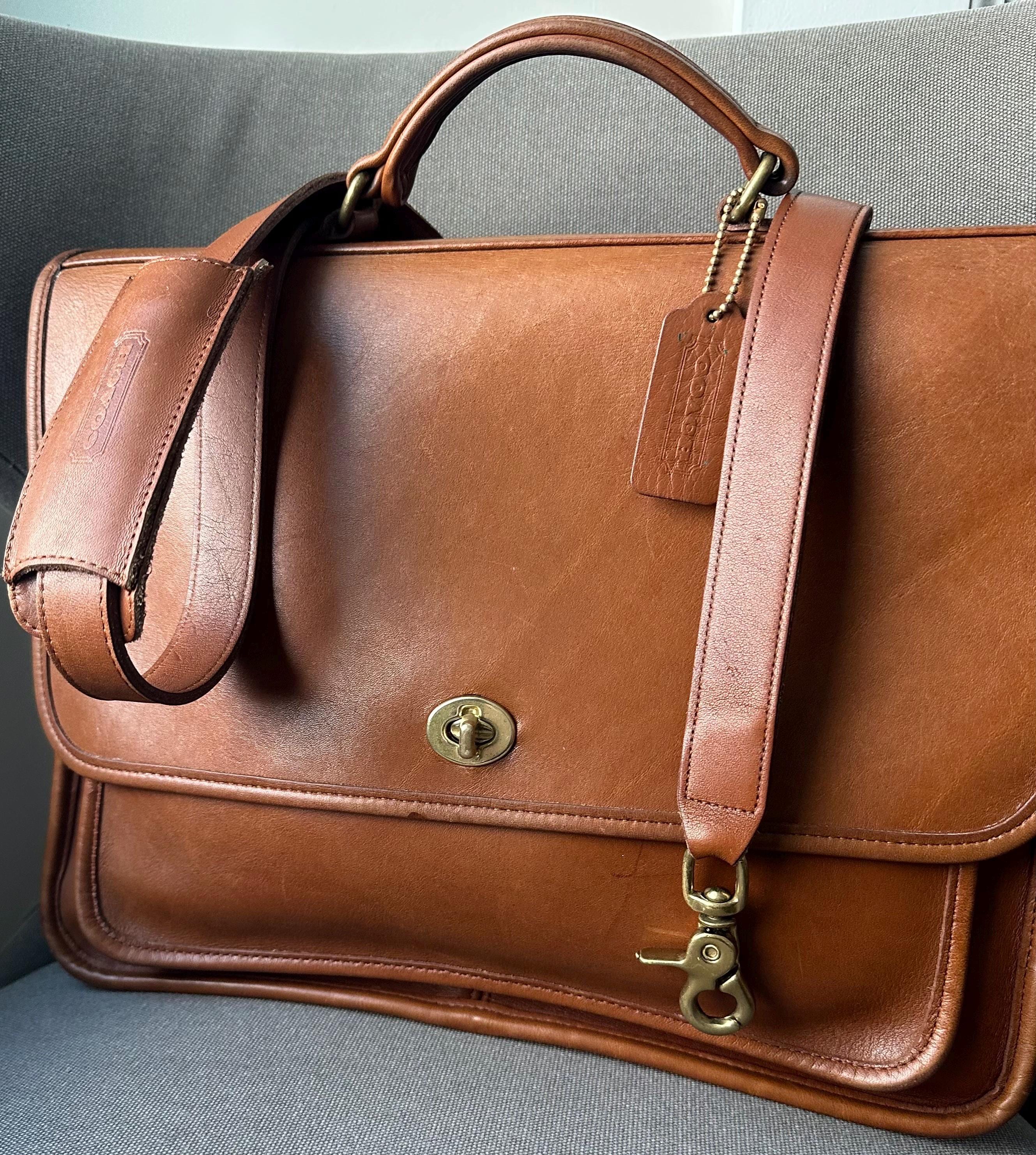 Vintage Coach Leather Briefcase - Etsy