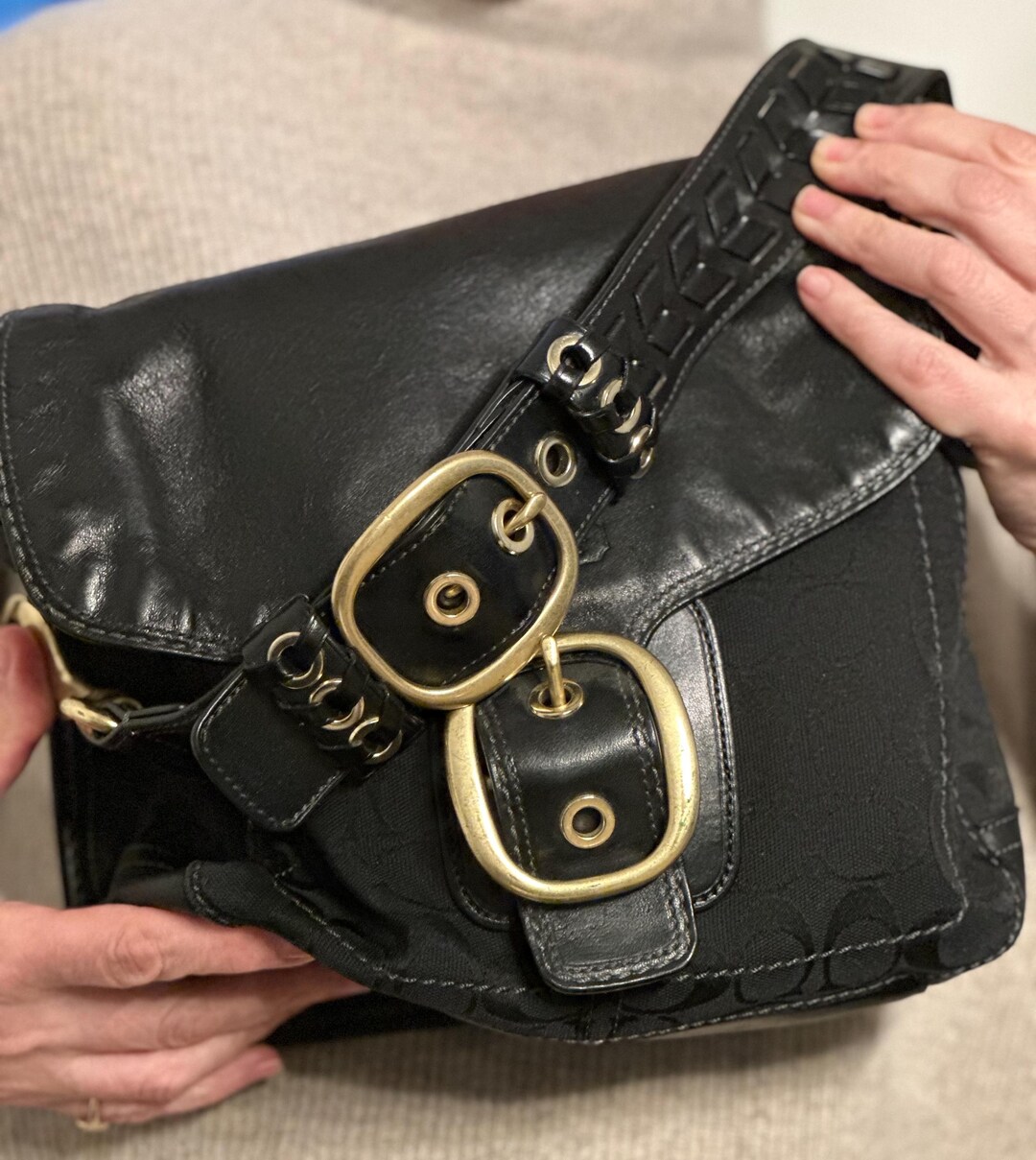 バッグ Vintage Coach Bleeker Shoulder Bag Black Vintage Coach Bleeker Shoulder Style 9310 Black W Hangtag - Etsy