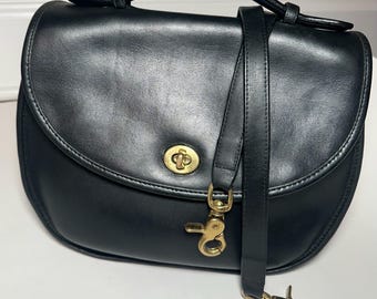 Vintage Coach large plaza bag- forest green (very dark)