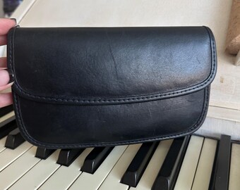 Vintage coach Black Leather carry all Clutch
