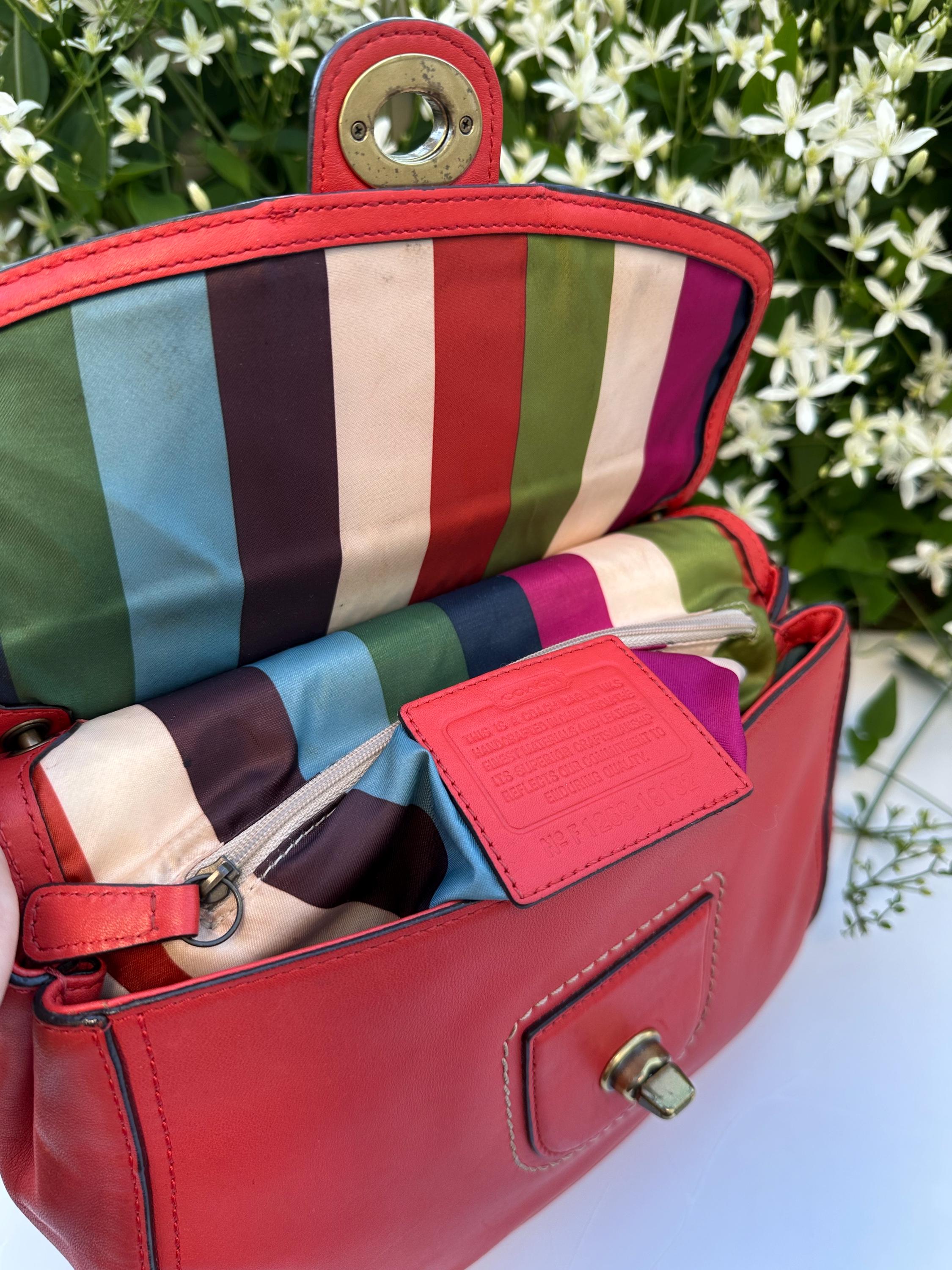 Coach Willis Legacy 70th Anniversary Vermillion Leather Handbag