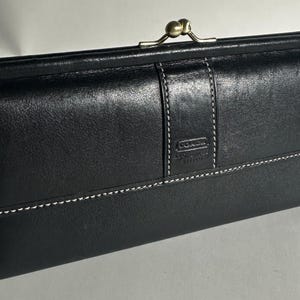 Old COACH Kisslock Long Wallet Black Modern kisslocks, vintage 