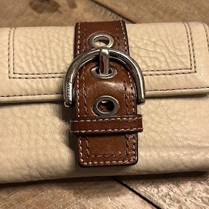 Vintage coach off white and brown wallet / pouch/ wallet