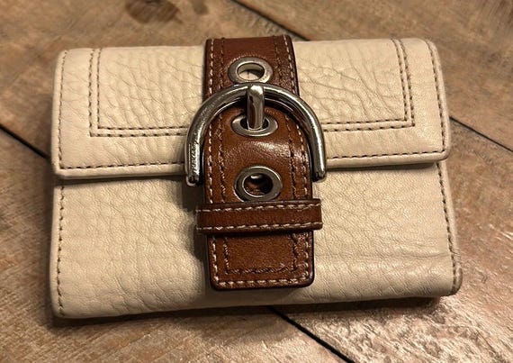 Vintage Coach off White and Brown Wallet / Pouch/ Wallet - Etsy display picture 2
