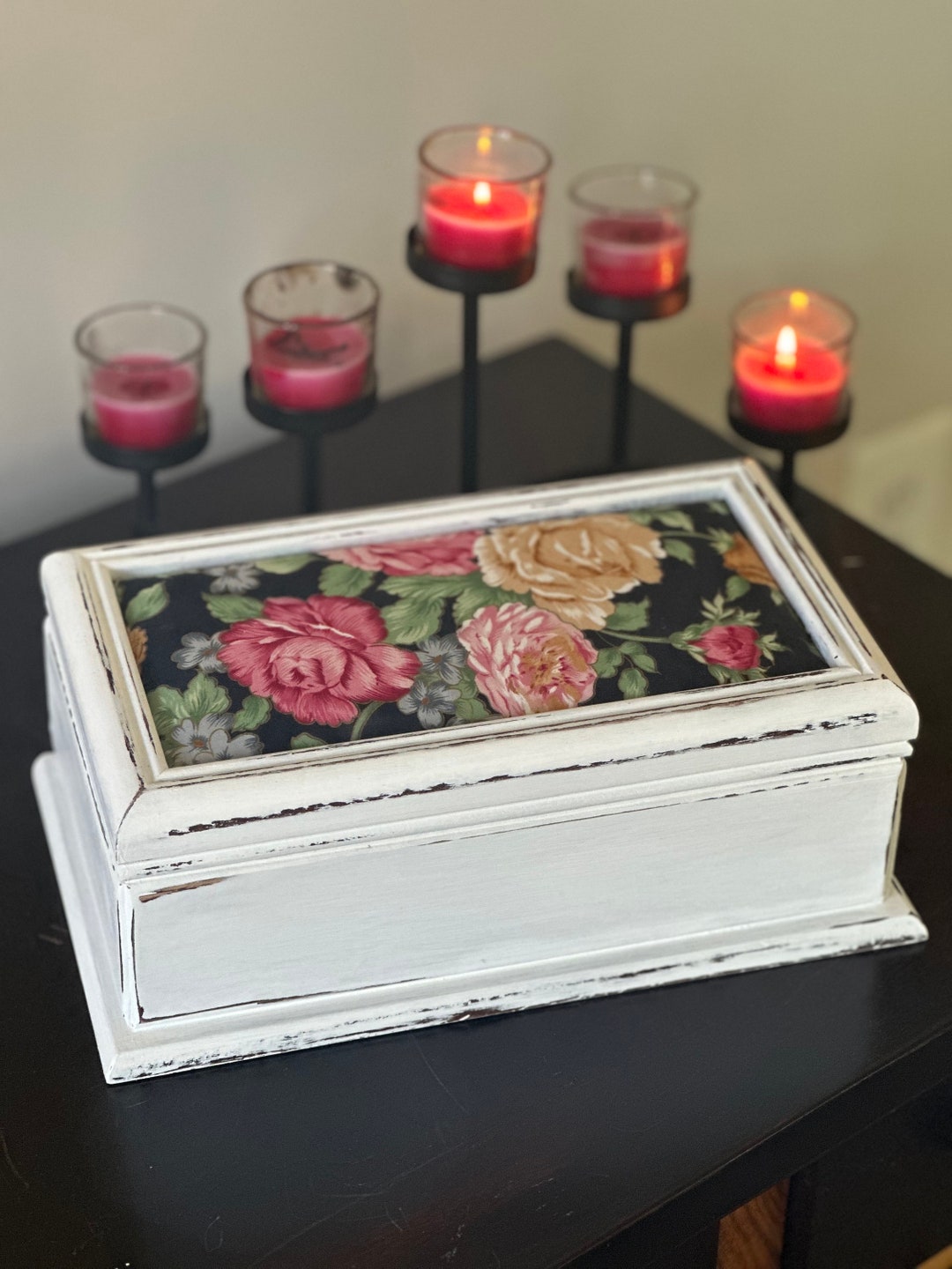Shabby Chic Floral Keepsake Box: Upcycled Vintage Jewelry Storage - Etsy