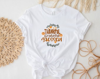 Thankful Grateful Blessed PNG for Sublimation Digital Download