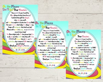Personalizzato Oh The Places You’ll Go *DIGITAL* Biglietto di fine anno per insegnanti di laurea/promozione