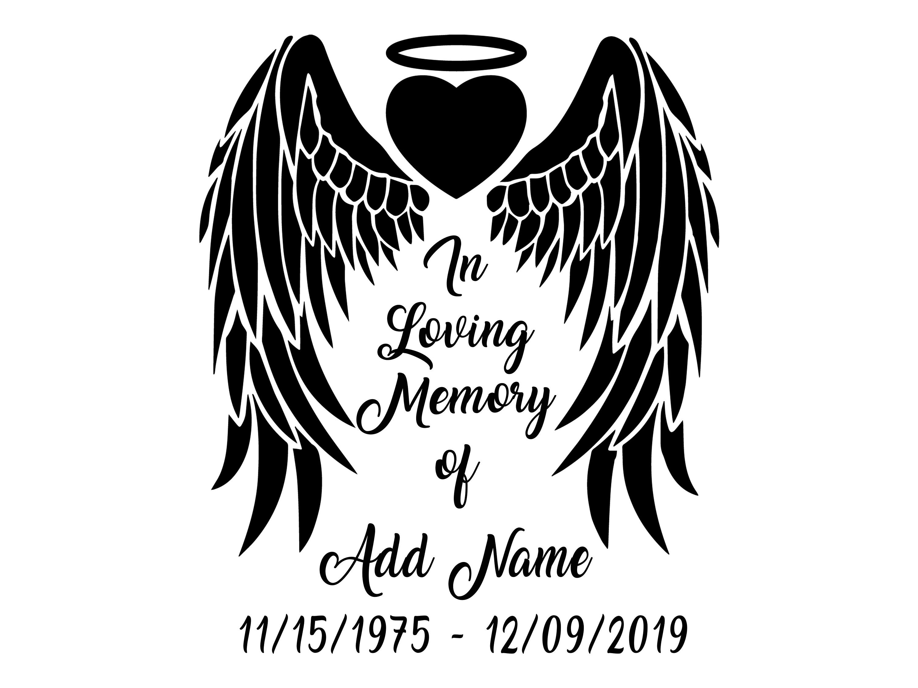 In Memory | In Loving Memory Of | Your Loved One | Angel Wings | Halo…