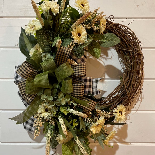 Farmhouse Everyday wreath Version 1.0 , Wreaths for front door  Version 1.0