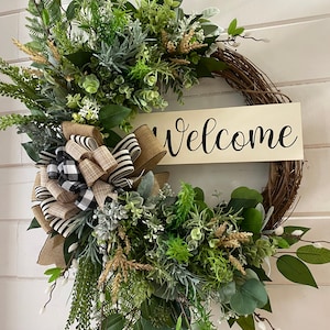 Farmhouse Everyday grapevine wreath, Farmhouse Front Door Decor, Farmhouse Front Door Wreath, Everyday Wreath Decor large size.