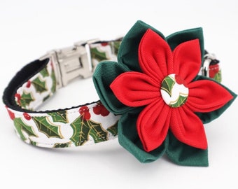 christmas dog collar with bow