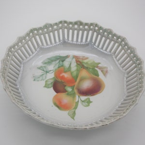 Vintage Glossy Fruit Bowl depicting Pears made in Germany