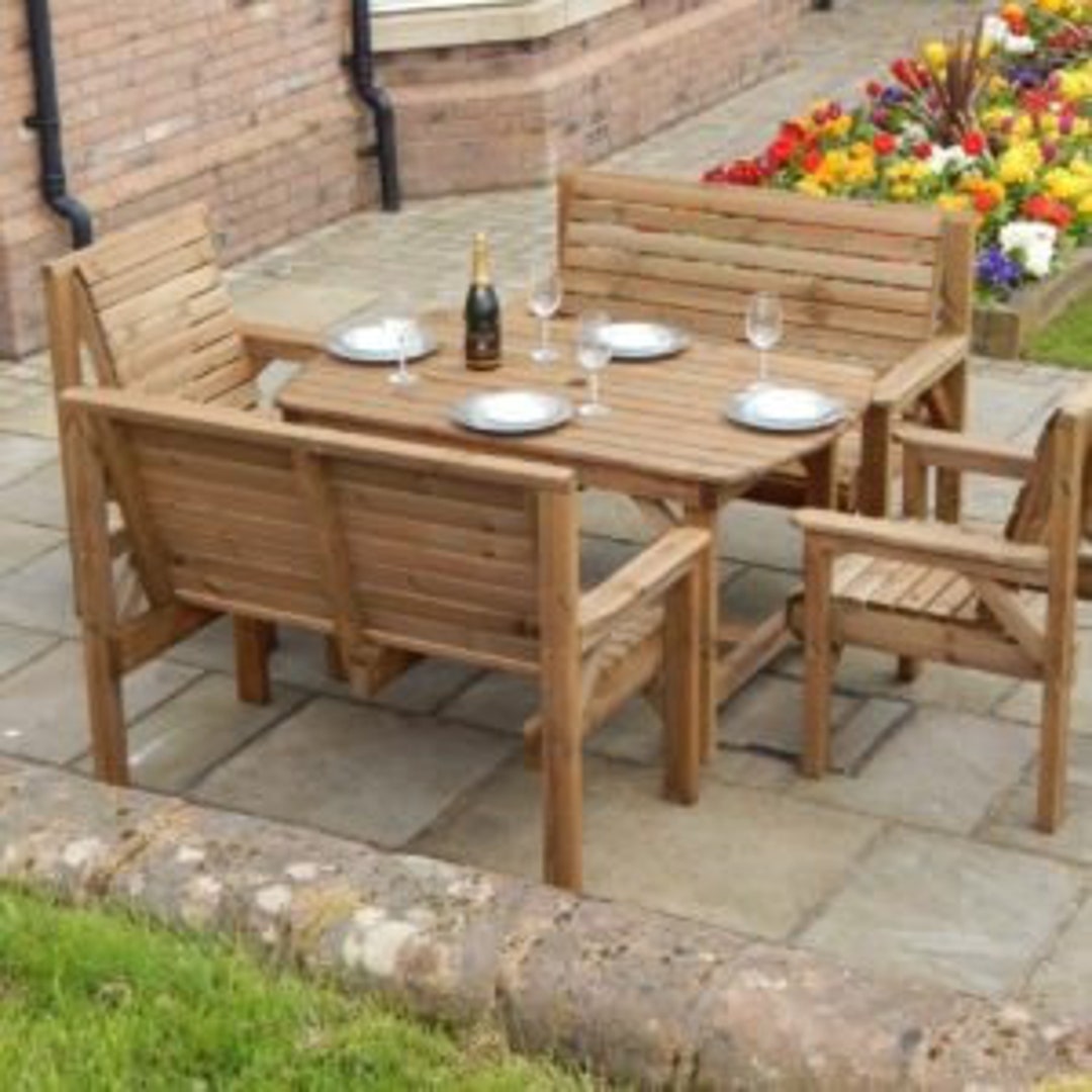 Garden bistro set wooden discount