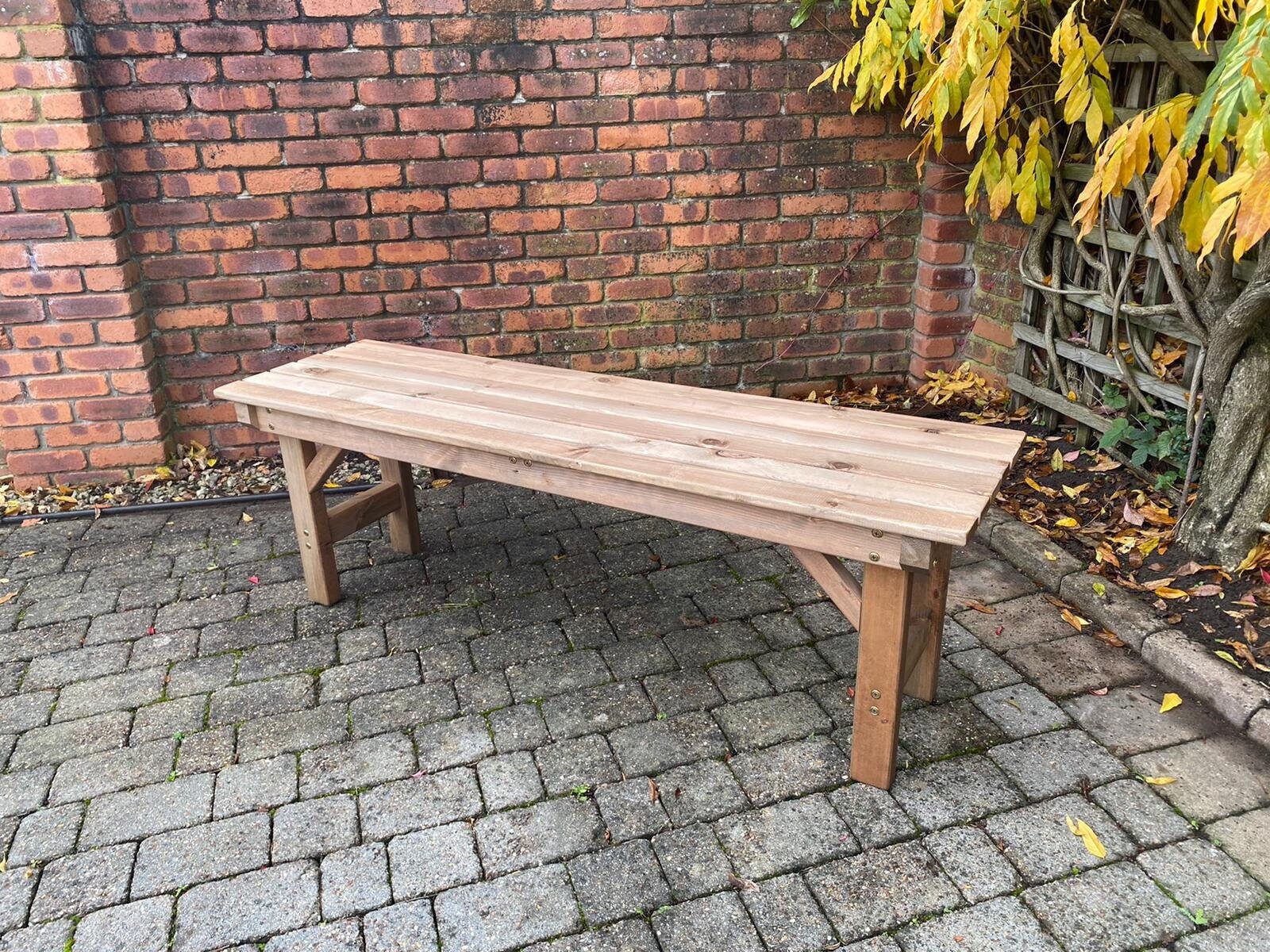 Wood and sale brick bench