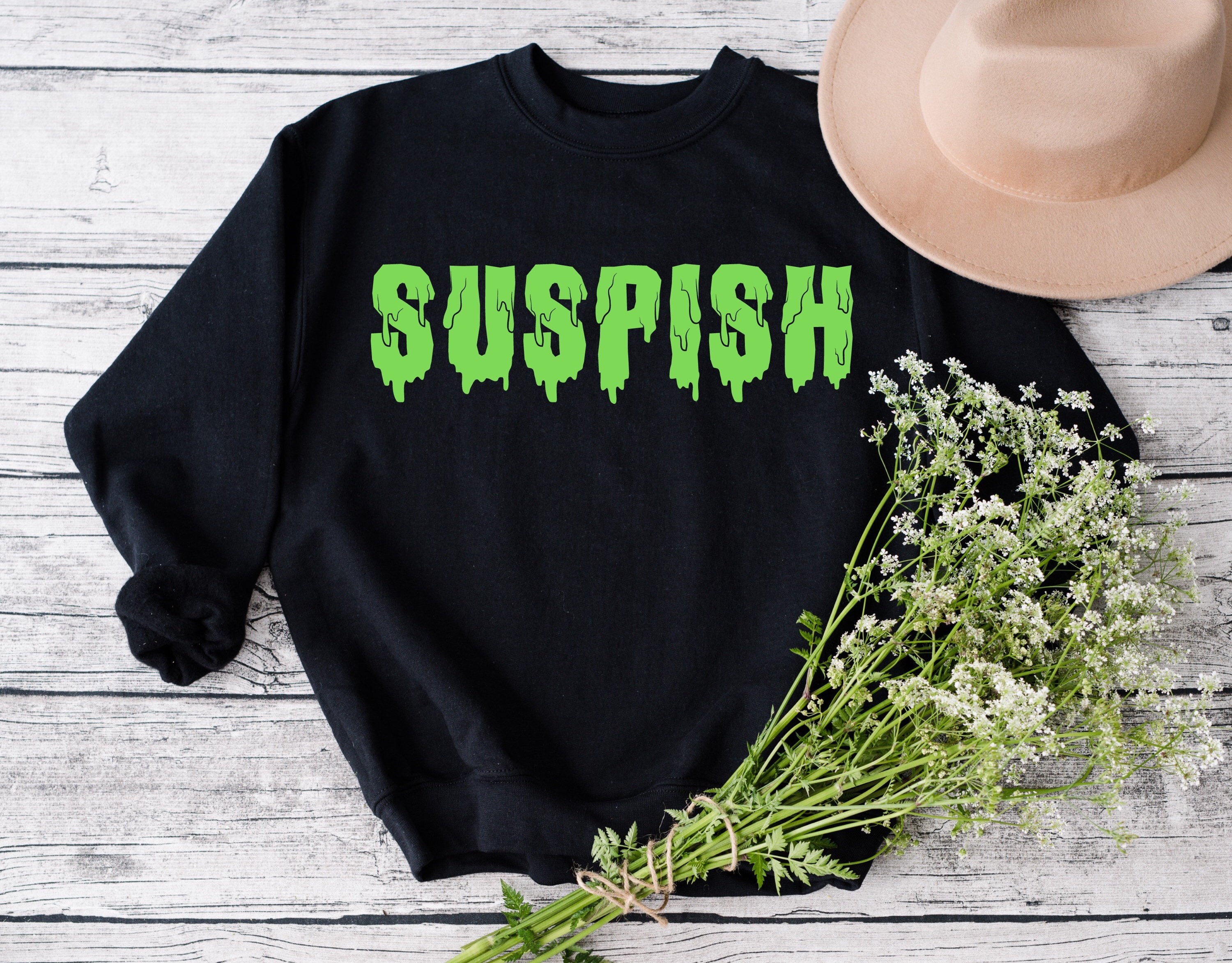 Suspish Sweatshirt Bailey Sarian Murder Mystery Makeup True Crime Beauty Glow in the Dark Etsy