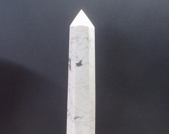 Tall Beautiful Howlite Tower Obelisk Generator Over 11 inches Tall