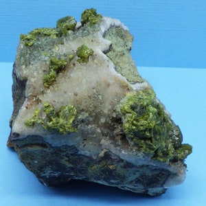 Large Epidote Specimen over Quartz Crystals