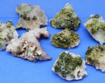 Nice Epidote and Quartz Clusters 8 To Choose From. Between 10 to 20 grams