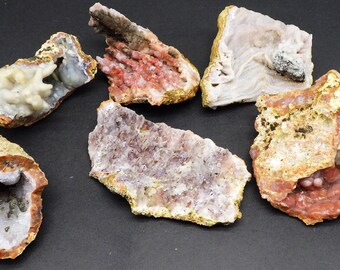 Chalcedony and Quartz lined Geode from Morocco