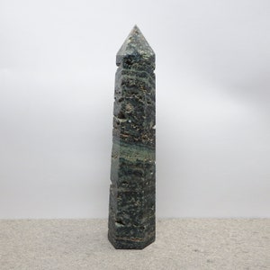 Stunning Ocean Jasper Tower 8.75 Inches Tall Orbicular Jasper or Cellular Jasper Obelisk