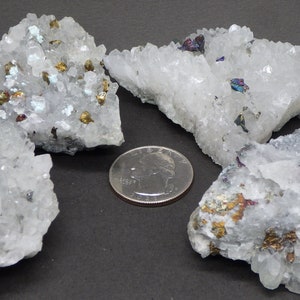 Beautiful Quartz clusters with Great Color Chalcopyrite Specimens Your choice to pick the one that is calling you