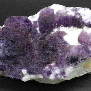 Unique White Matrix and Etched Purple Fluorite on top with Teal and Purple Fluorite in Matrix from La Lupita Mine Navidad Durango Mexico