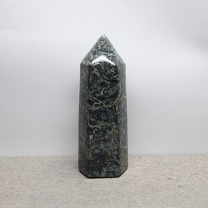 Great Greens and Black Kambaba Jasper Crocodile Jasper Tower 7 Inches Kambaba Obelisk Kambaba Generator