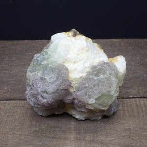 Unique Green and Purple Fluorite Perched on White Matrix from La Lupita Mine Navidad Durango Mexico