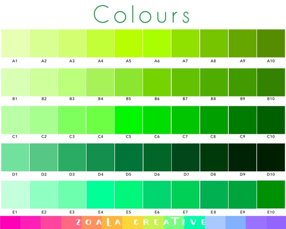 50 Shades of Green 12 X 12 Digital Paper - Instant Download