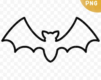 Simple Black Bat Outline Templates, DIY Craft - Printable Solid Black Halloween Bat Wing Art for Teachers, Daycare PNG Basic Stencil