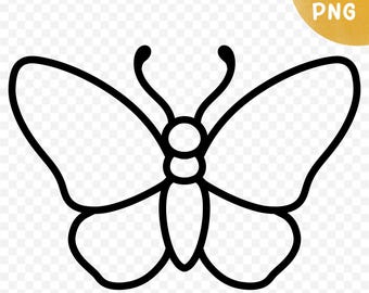 Simple Black Butterfly Wings Outline Template, DIY Stencil Craft Daycare Activities, Printable Butterflies Art for Teachers, Classrooms PNG