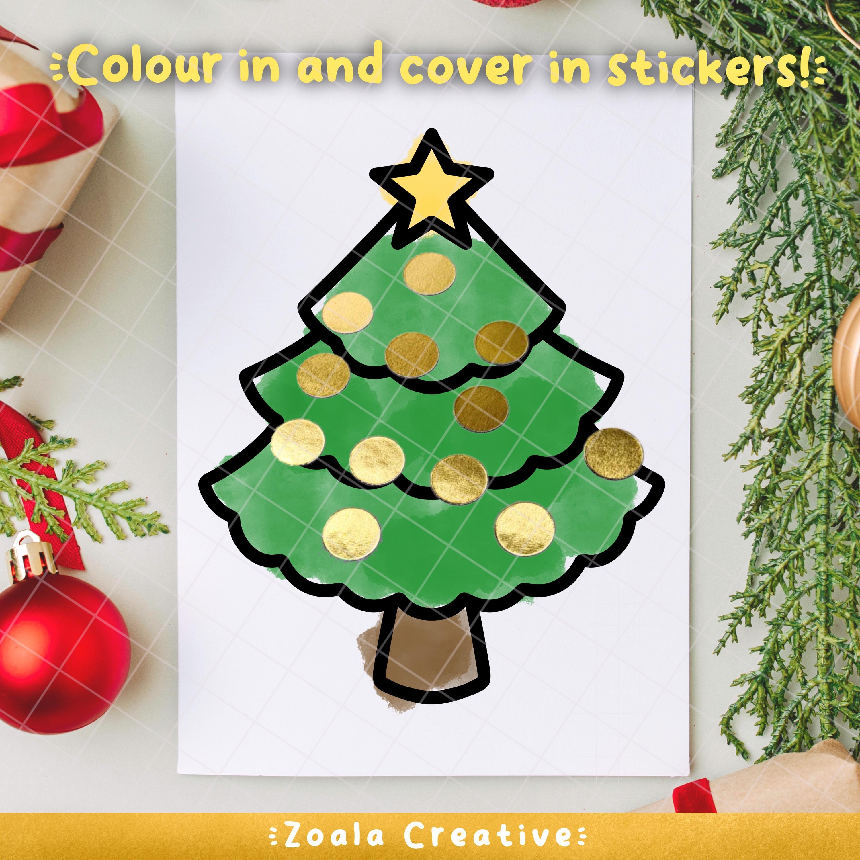 Simple Cartoon Christmas Tree Template Outline, DIY Craft Printable